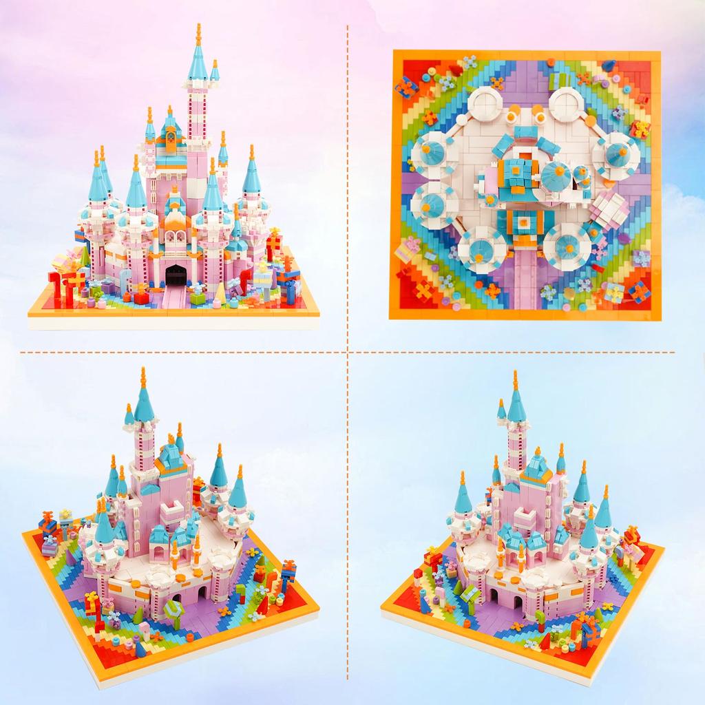 LULUFUN Magic Castle, Rainbow Castle, Ice Castle, 3D Puzzle, Building Blocks, Miniature Castle, Palace, Perfect for Kids and Adults, Perfect As a