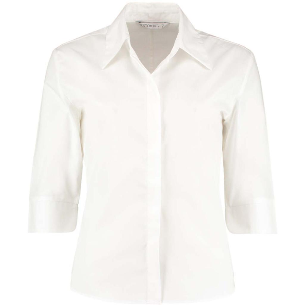 Kustom Kit Женская блузка с рукавами 3/4 в континентальном стиле