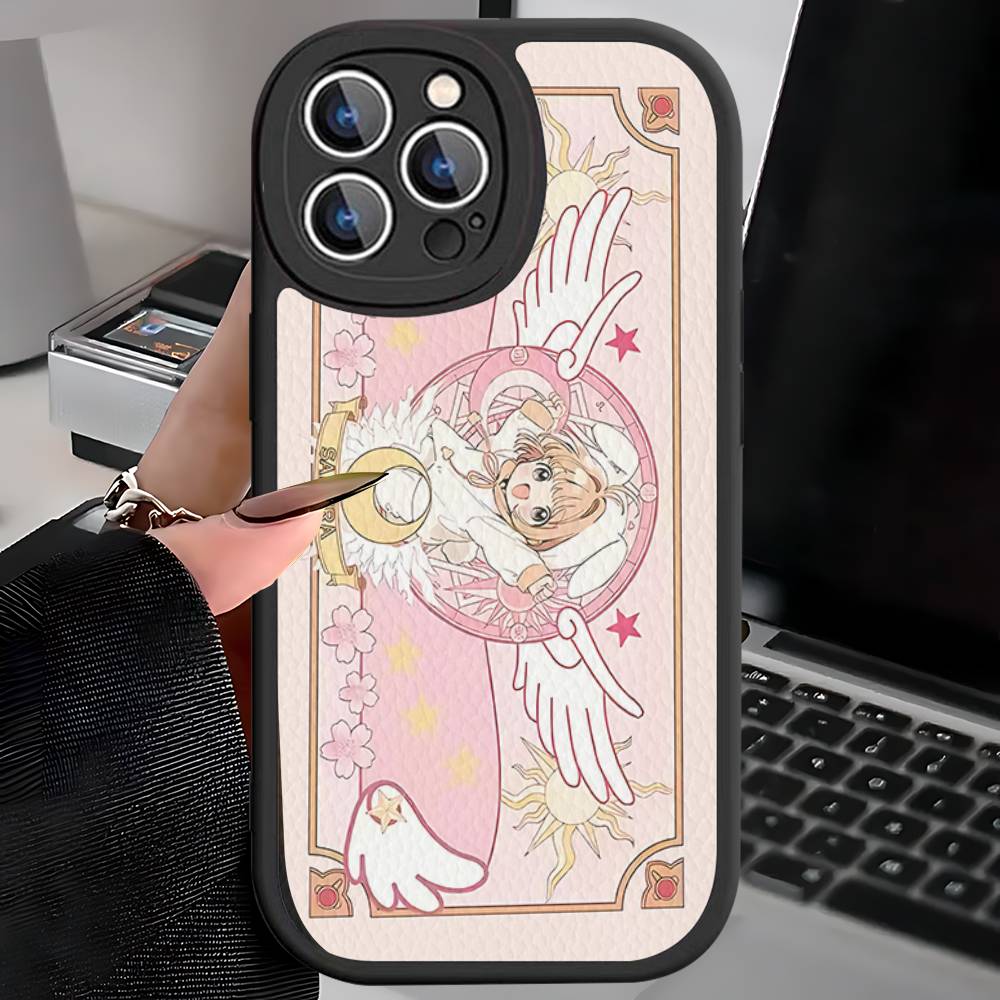 Чехол для телефона Cardcaptor Sakura C для iPhone 16 15 14 11 12 13 Pro Max Plus Задняя часть из кожи