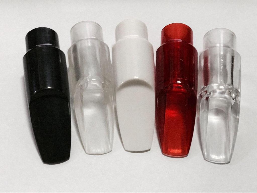 Набор мундштуков для альт-саксофона: Цветной Хрусталь, Прозрачный, Белый, Красный