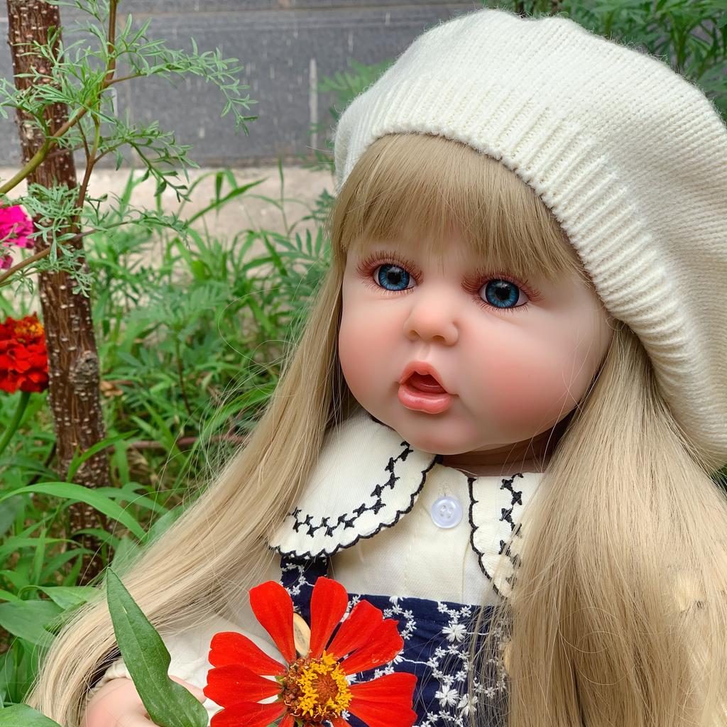 Реалистичная силиконовая кукла Reborn для малышей 60 см, игрушка для девочек, виниловая принцесса для малышей с тканевым телом Bebe, подарок на день рождения