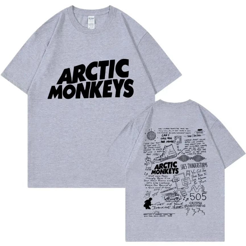 Arctic Monkeys Lyrics Limited Design Graphic T Shirts Мужские и женские модные рок-футболки большого размера Футболки Harajuku Trend