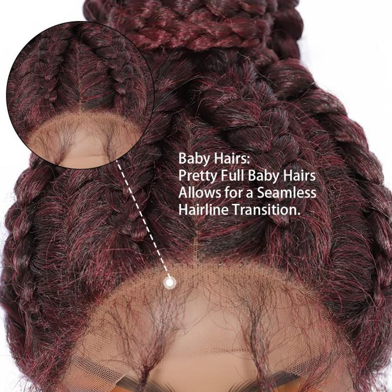 Long Straight Wig Women Heat Resistant Fiber Full Hand-Tied Lace Front No Bangs Star Style