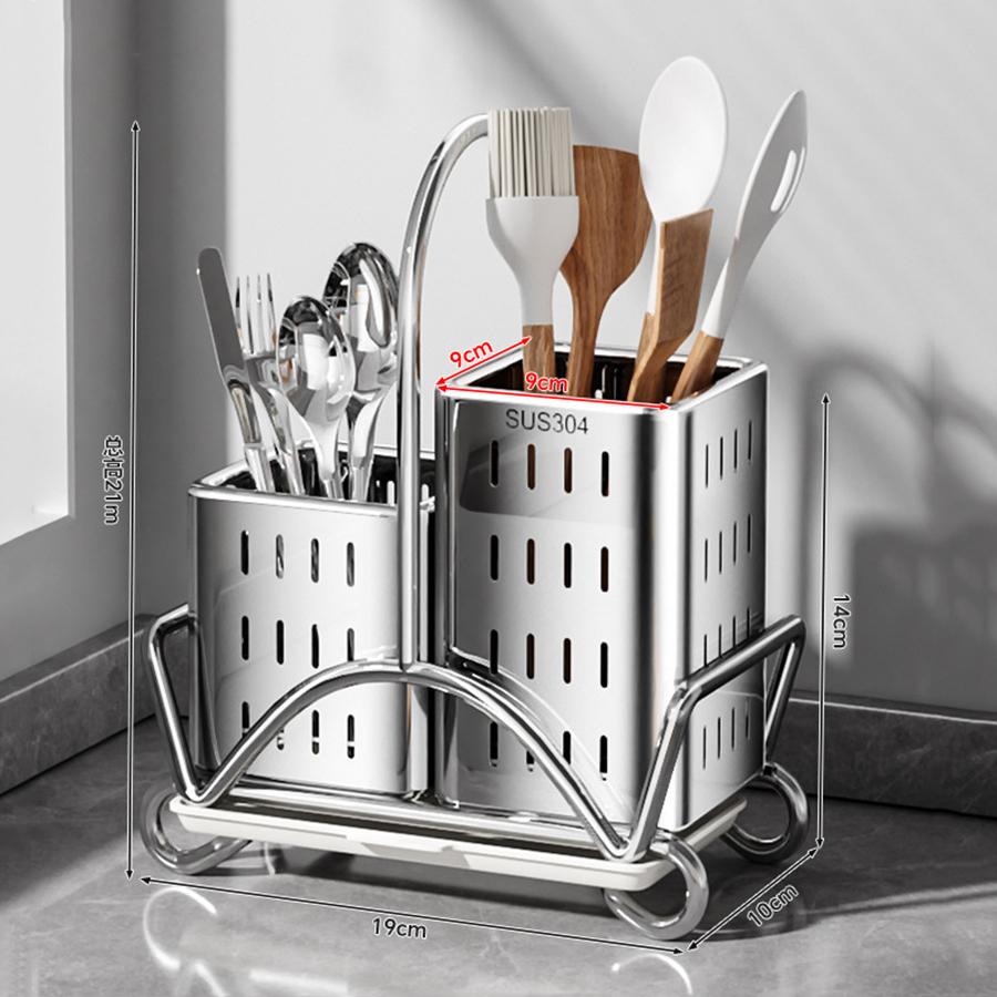 Кухонная сушилка для посуды из нержавеющей стали, настенный органайзер-держатель для палочек для еды, ложек, вилок, практичная полка для хранения