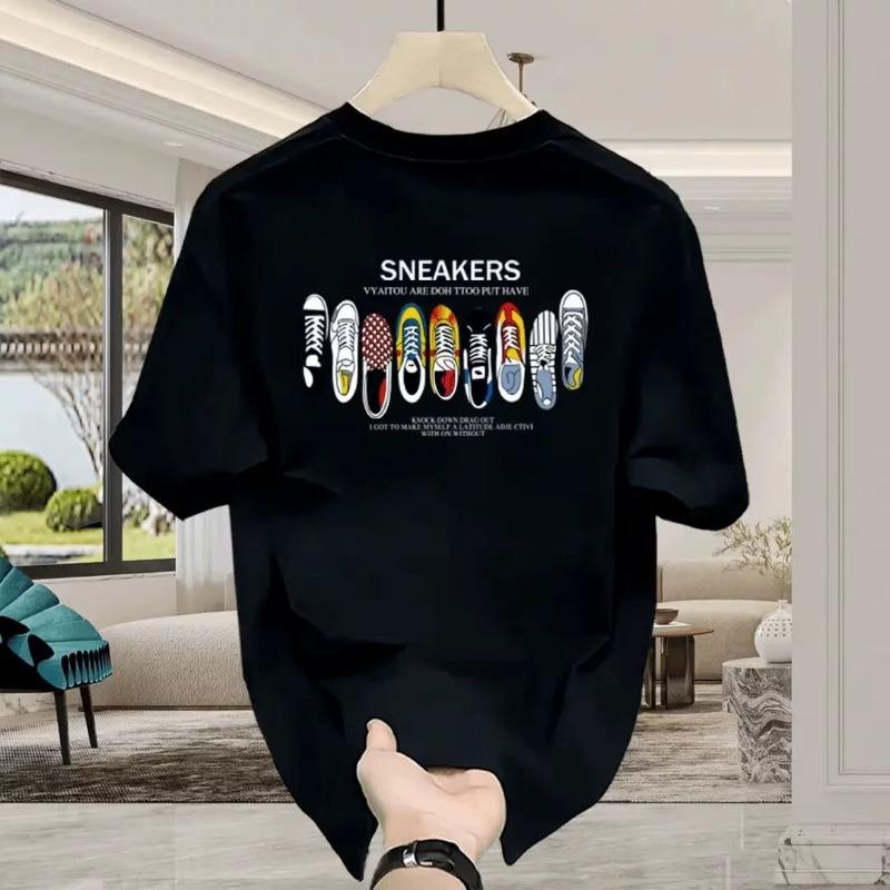 Унисекс хлопковые футболки 5XL Белая футболка для унисекса Повседневная летняя одежда Принт обуви Черные футболки Одежда унисекс Мода