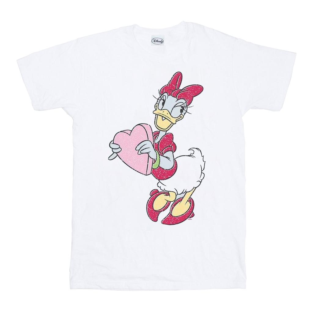 Disney Mens Daisy Duck Love Heart T-Shirt
