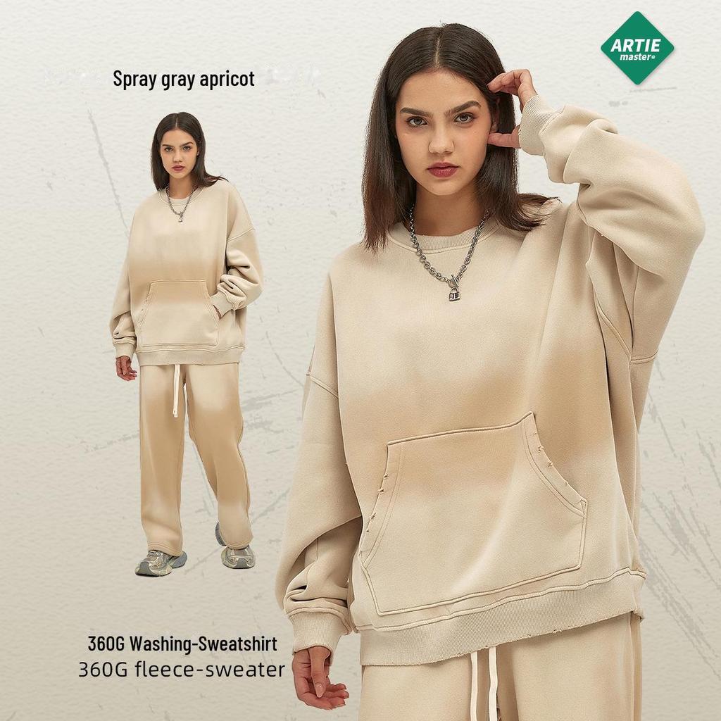 ARTIE Мужской комплект из толстовки и брюк в винтажном стиле с распылением 2023 года