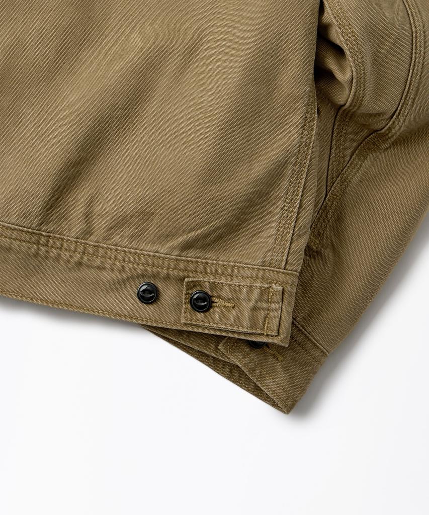 OUTSTANDING 50S Blanket-Lined Zip Work Jacket_Khaki