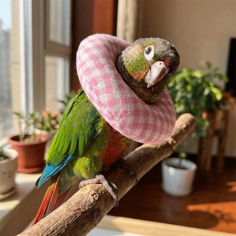 Grid Pattern Bird Elizabethan Collar Soft Bird Recovery Cone Bird Neck Sleeve Recovery Period