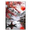 DIY Алмазная картина Японский природный пейзаж Полная алмазная мозаика Стразы Вышивка Сакура Искусство Вышивка крестом Домашний декор