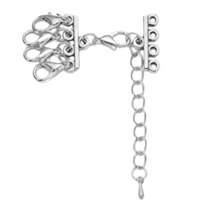 Стильные застежки для ожерелий с трубчатым замком, многослойные застежки для браслетов, многослойные застежки для ожерелий с трубчатым замком, разделительный сплав