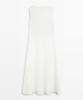 Masimodutti Linen Blend Fluid Midi Dress