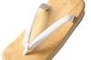 Edoten Geta Sandals with Sponge Soles, Cushioned and Comfortable for Legs and Back, Yellow Tatami, White, Size 3L (XXL), 28.5cm