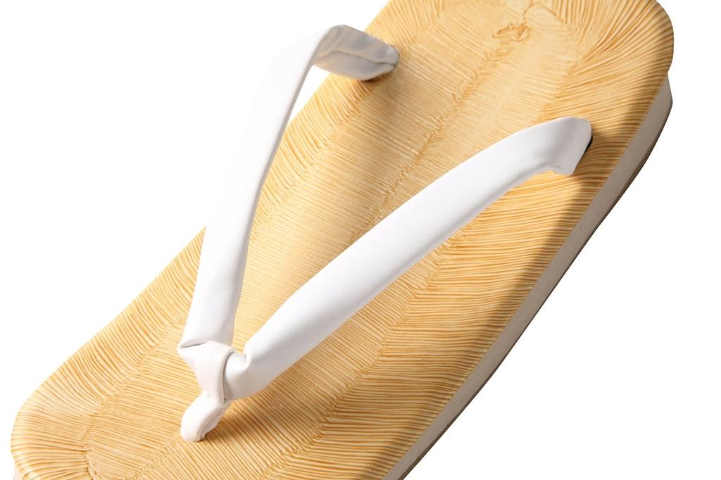 Edoten Geta Sandals with Sponge Soles, Cushioned and Comfortable for Legs and Back, Yellow Tatami, White, Size 3L (XXL), 28.5cm