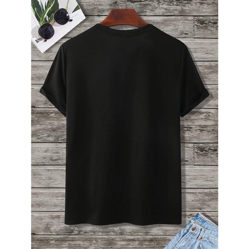 Европейские размеры Мужская модная футболка с круглым вырезом и принтом-буквой, с коротким рукавом, удобная и универсальная, подходит для лета