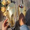 2025 Luxury Sexy Women Sandals Classic Gold Silver Buckle Summer Ladies Shoes Large Size Lightweight Comfort Beach Sandals