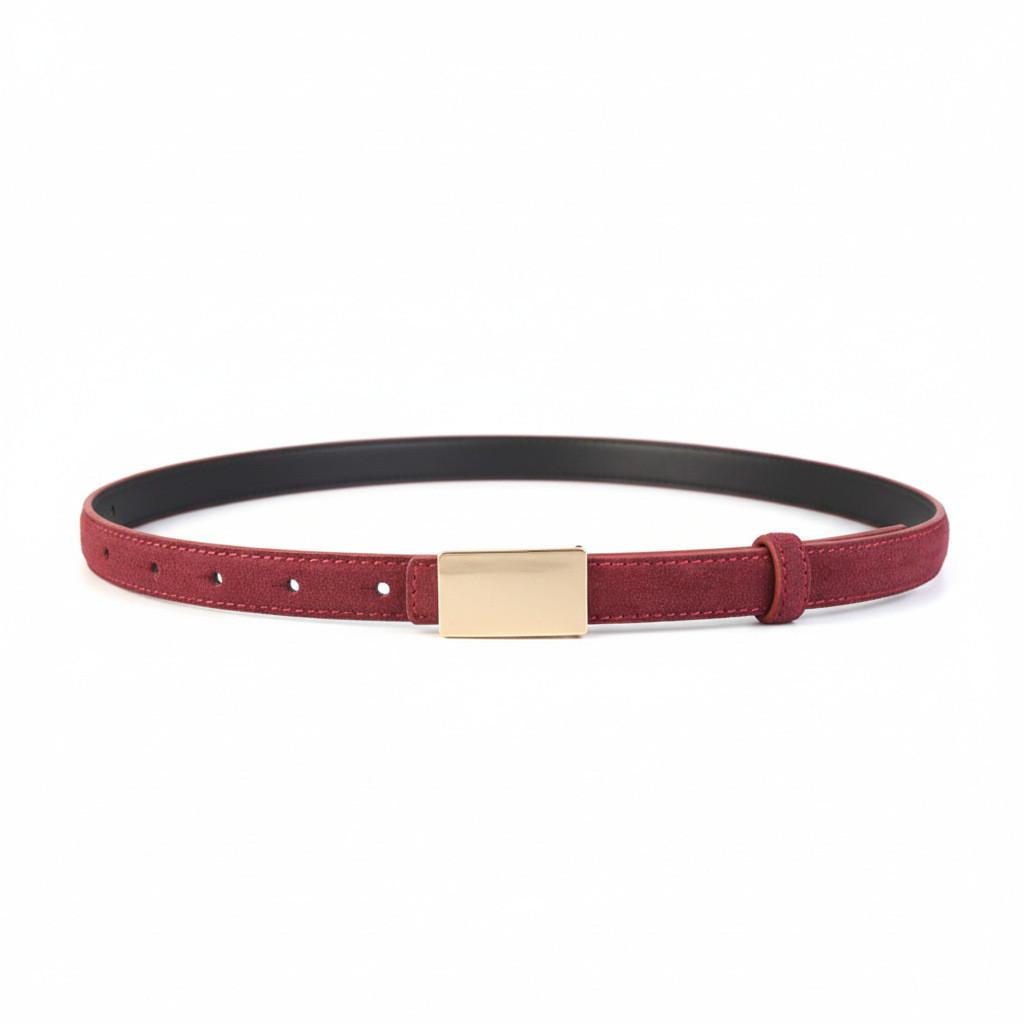 Womens Genuine Cowhide Leather Belt With Prong Buckle For Office And Casual Wear