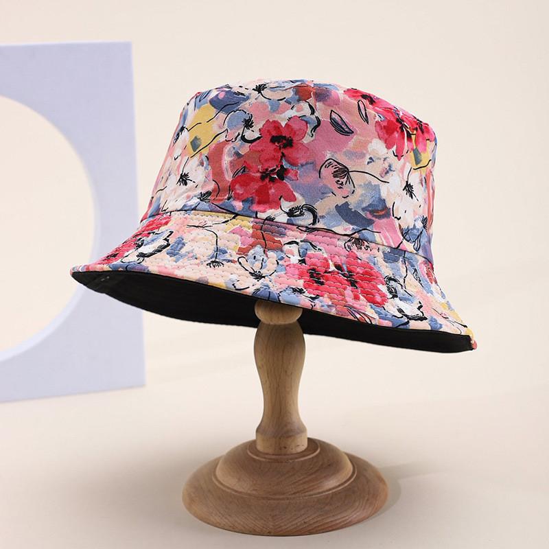 Spring Summer Floral Fisherman Cap With Sunshade And Ventilation For Casual Wear