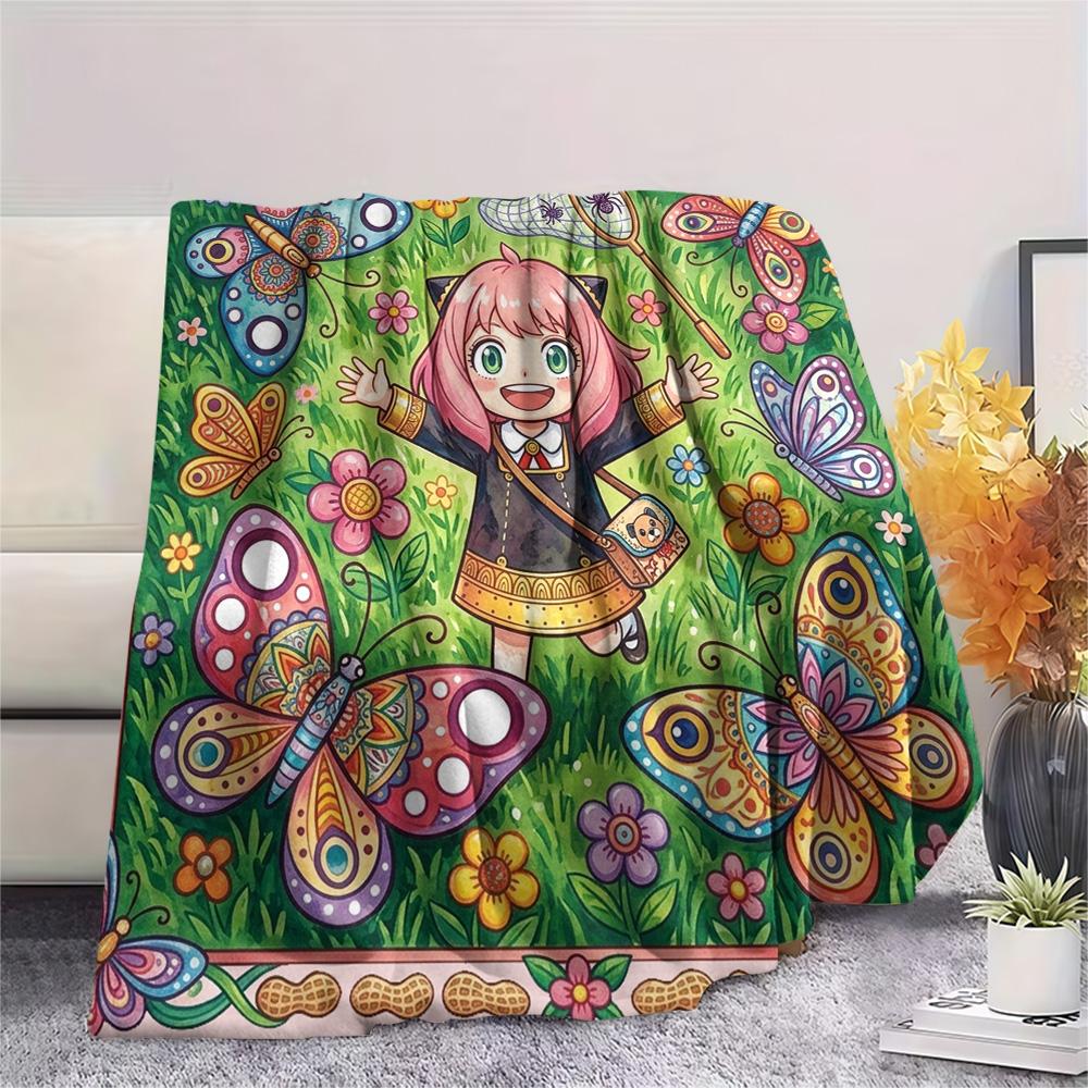 Anya Forger Print Flannel Blanket, Ultra Soft High Quality All Seasons Warm Throw, Home Decor Cozy Blanket, Perfect Christmas Gift