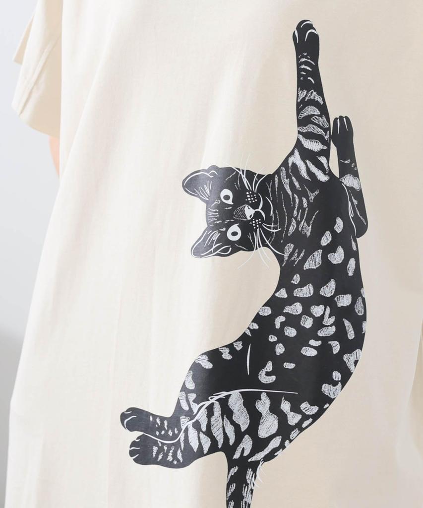 Ночная сорочка Narue из шелкового джерси с принтом кошки, свободный размер, женская, принт, бежевый,