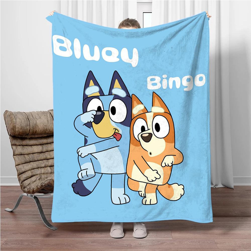 MINISO Disney-Bluey Мультяшный плед Пушистый фланелевый Детский и Взрослый Диванный плюшевый Покрывало-накидка Обедненный плед для дивана-кровати Подарок