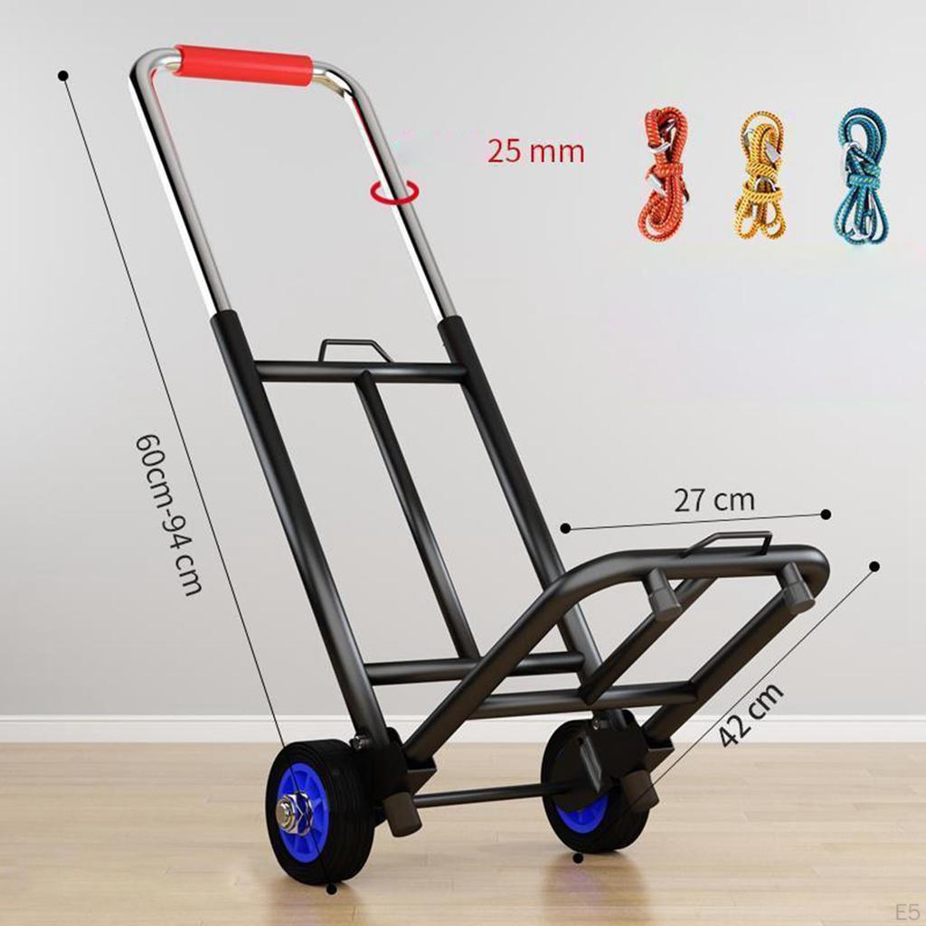 Foldable Hand Truck Dolly Adjustable Handle Collapsible Trolley Cart Convenient for Couriers
