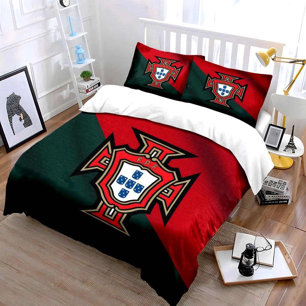 Portugal FPF crest design. Bedding sets Duvet cover sets Duvet covers Pillowcases(1 * Duvet Cover 2 * Pillowcases, without duvet insert)