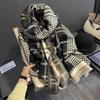 Korean Style Houndstooth Fashion Imitation Cashmere Scarf for Women Winter Korean Version Versatile Decorative Warm Scarf Double Sided Large Shawl