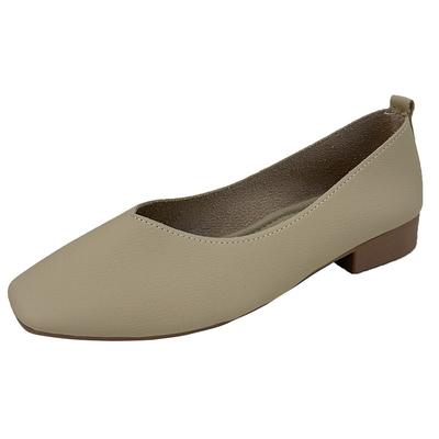 Женские элегантные летние зеленые туфли Мэри Джейн с квадратным носком во французском стиле, милые повседневные туфли на плоской подошве, женские туфли в стиле ретро, ​​туфли на плоской подошве с мягкой подошвой на низком каблуке