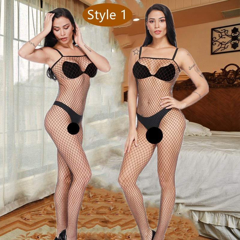 130 Style Fishnet Bodysuits Catsuit Womens Transparent Open Crotch Sex Clothes See Through Body Stockings Mesh Mesh Hot Erotic Lingerie