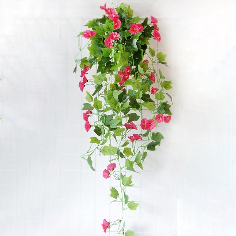 1 шт. искусственный цветок искусственный ротанг поддельные растения настенный ипомея цветок искусственный цветок свадьба домашний декоративный