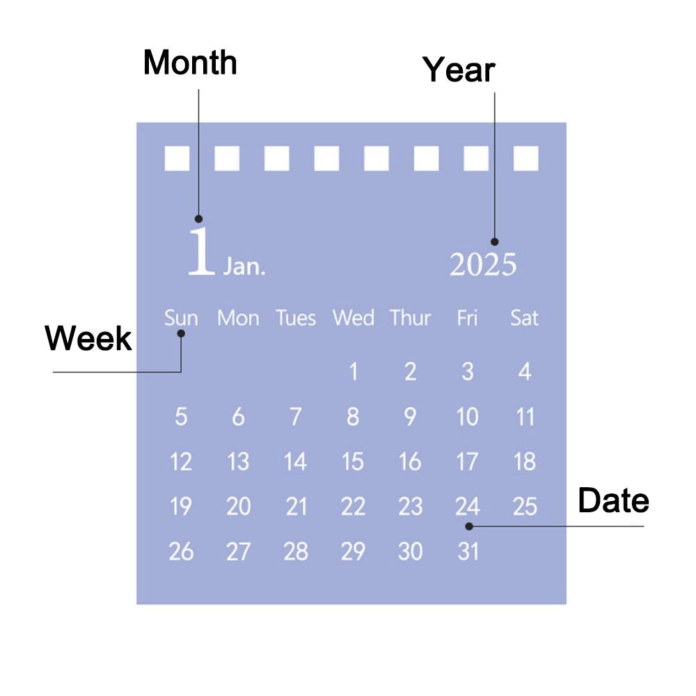 Простой настольный календарь 2025 года 2024.7-2025.12 Расписание управления временем Настольный бумажный календарь