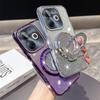 KEYSION Роскошный блестящий магнитный чехол с драгоценностями для телефона TECNO Spark Go 2023 20 20C Pop 8 с подставкой-зеркалом для макияжа, противоударный чехол