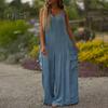 Women's Loose Jumpsuits Overalls Adjustable Straps Baggy Jumpsuits Casual Wide Leg Romper with Pockets Boho Flowy Palazzo Pants