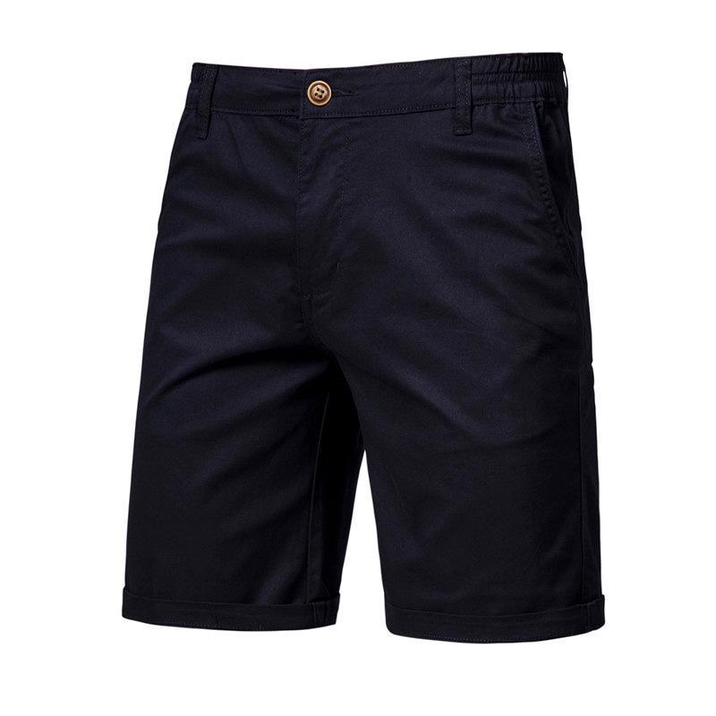 European and American Men's Cotton Slim Fit Shorts In Solid Colors for Summer Casual Wear