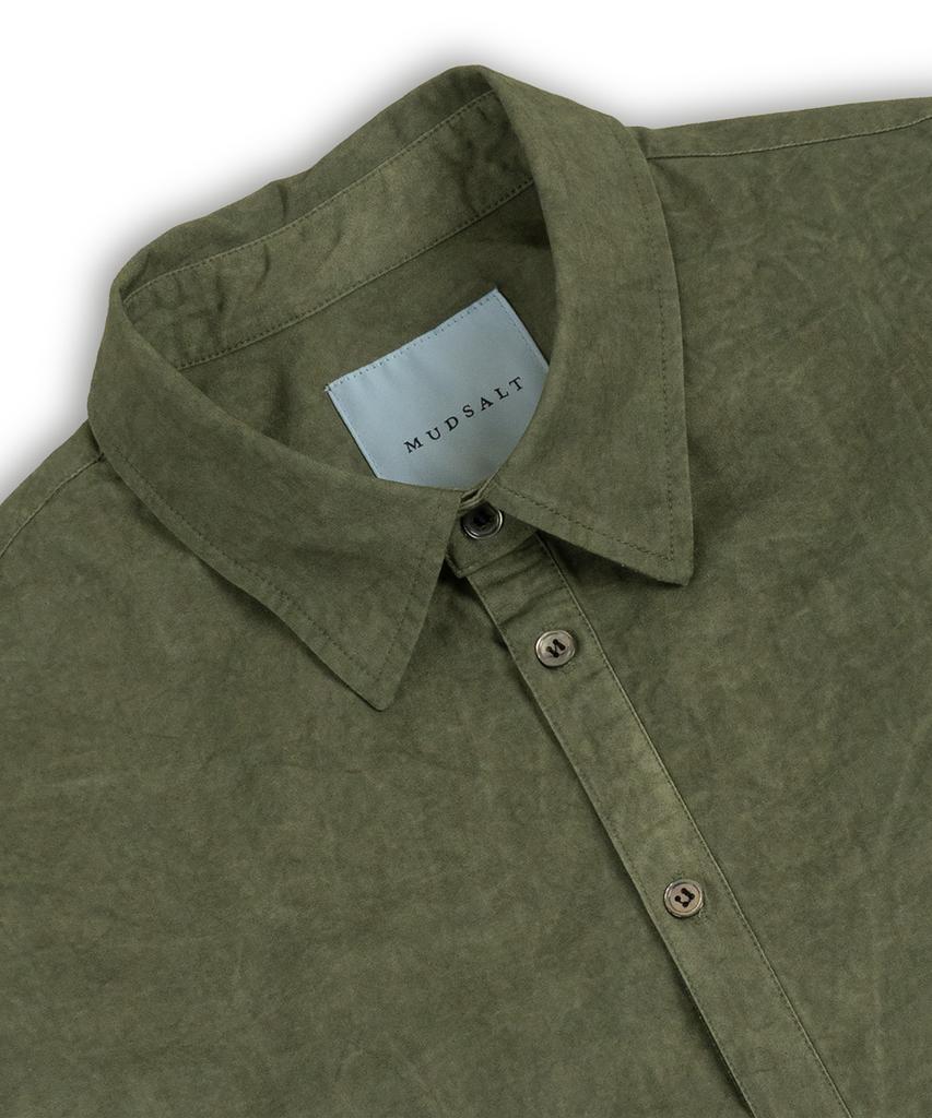 MUDSALT Washed Crop Work Shirt Olive