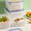 Контейнер для хранения продуктов с корзиной для слива, не содержит БФА, большая вместимость, герметичный, органайзер для овощей в холодильник