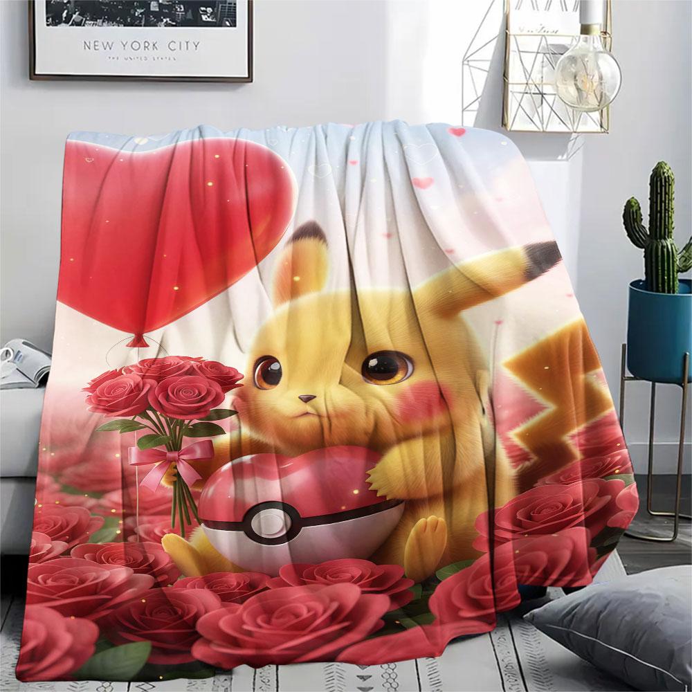 1Pc Balloon Cluster Print Flannel Blanket, High quality Comfortable for All Seasons, Home Decor, Warmth and Comfort, Perfect for Christmas Gifts