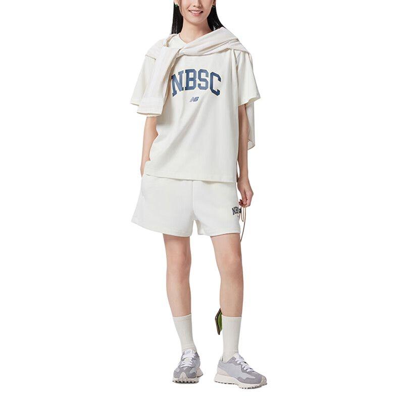 (WMNS) New Balance Big NBSC T-Shirt Asia Sizing 'White Blue' Women's AWT42313-CIC