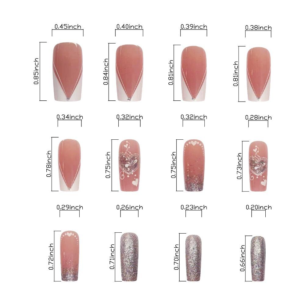 Полное покрытие накладных ногтей с квадратной головкой, водонепроницаемые французские накладные ногти для девочек