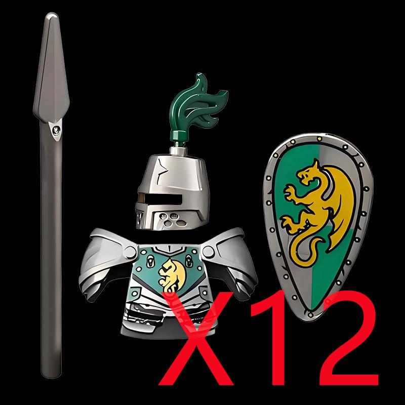 Совместимые MOC Средневековые Строительные Блоки Персонажи Солдаты Рыцари Драконов Черный Лев Орел Игрушка Подарок Кирпичики Фермер Солдат X048