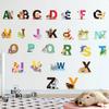Cartoon Jungle Wild 26 Letters Alphabet Animals Wall Stickers For Kids Rooms