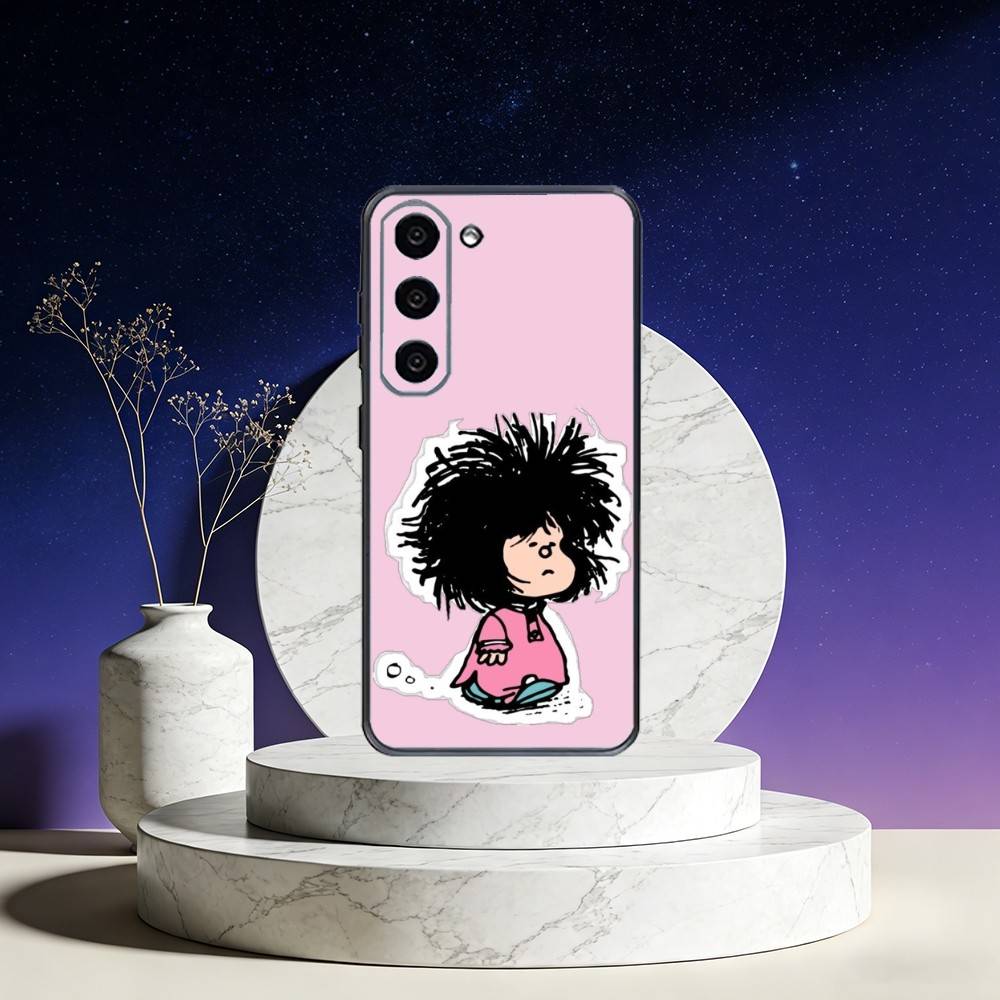 M-Mafalda World Phone Case For Samsung Galaxy A73,A72,A71,A70,A53,A52,A51,Others Soft Black Cover