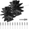 15 Pcs Chimney Cleaning Brush, 12 Flexible Nylon Rods + 2 Synthetic Brush Heads + 1 Drill