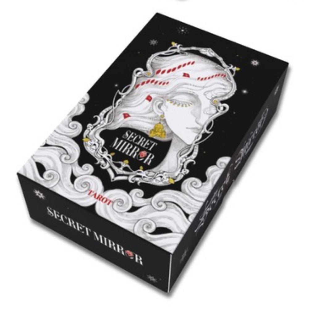 12*7 см Секретное Зеркальное Таро Женское Искусство Таро В Богатой Символике С Монохромным Царством:Черный, белый, красный, золотой - с путеводителем