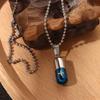 Keepsake Women Ashes Vial Cremation Urn Pendant Cross Engraved Clavicle Choker Pill Necklace
