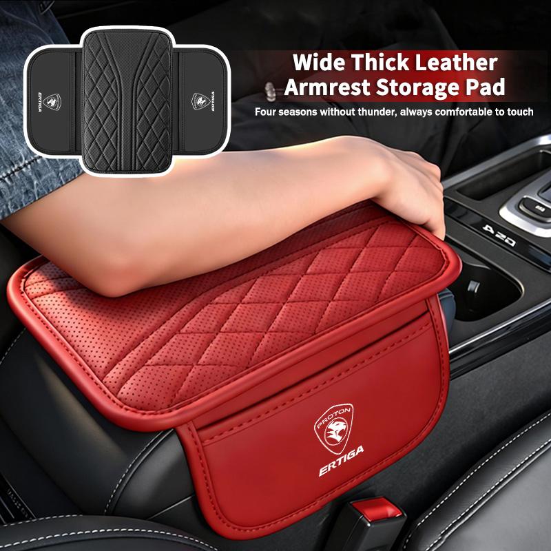 Car Armrest Cover Mat Leather Storage Box Pad Auto Accessories For Proton Ertiga Exora Gen2 Iriz BLM FLX Inspira Persona Saga