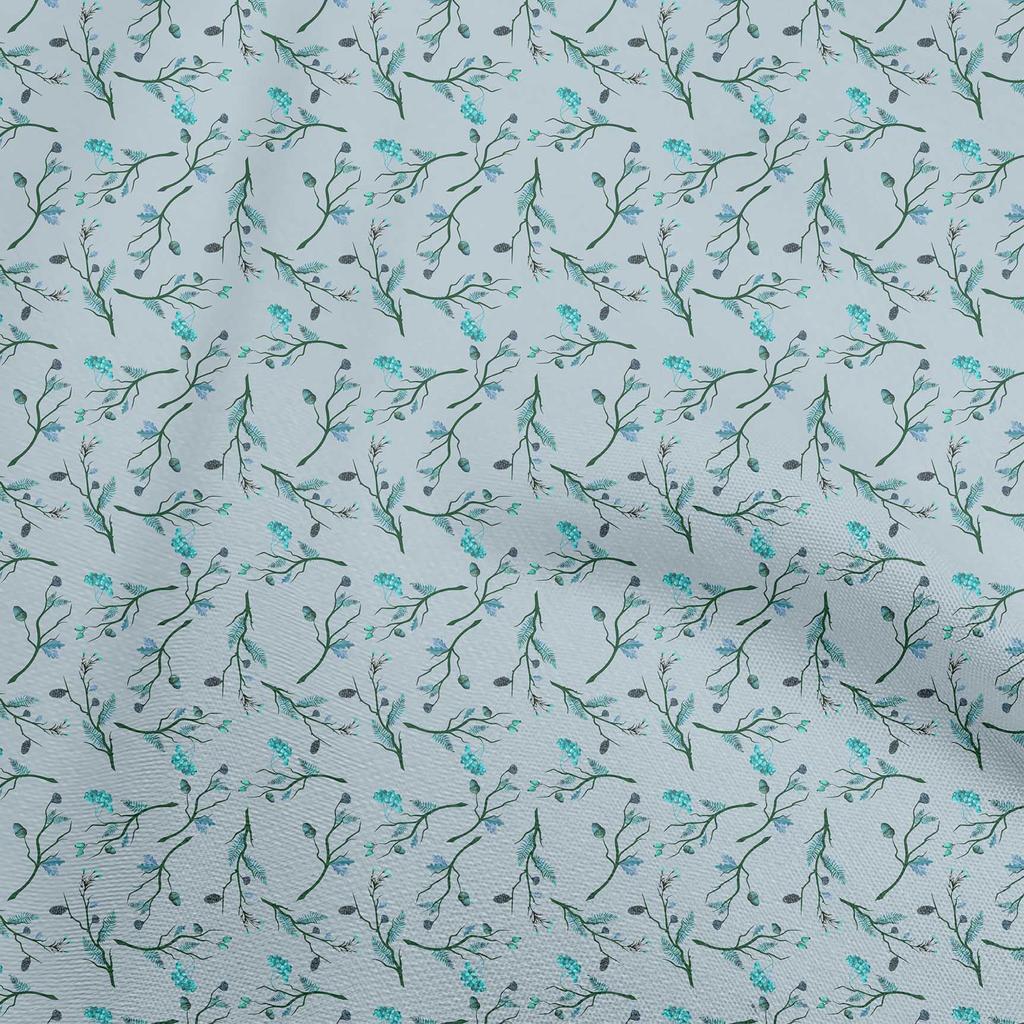 oneOone Cotton Flex Dusty Teal Green Fabric Autumn Fabric For Sewing Printed Craft Fabric By The Yard 40 Inch