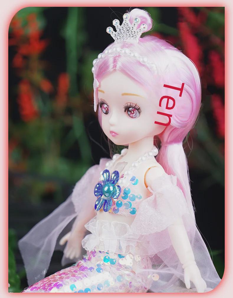 Музыкальная кукла принцесса русалочка для девочек, идеальный подарок от Night Market