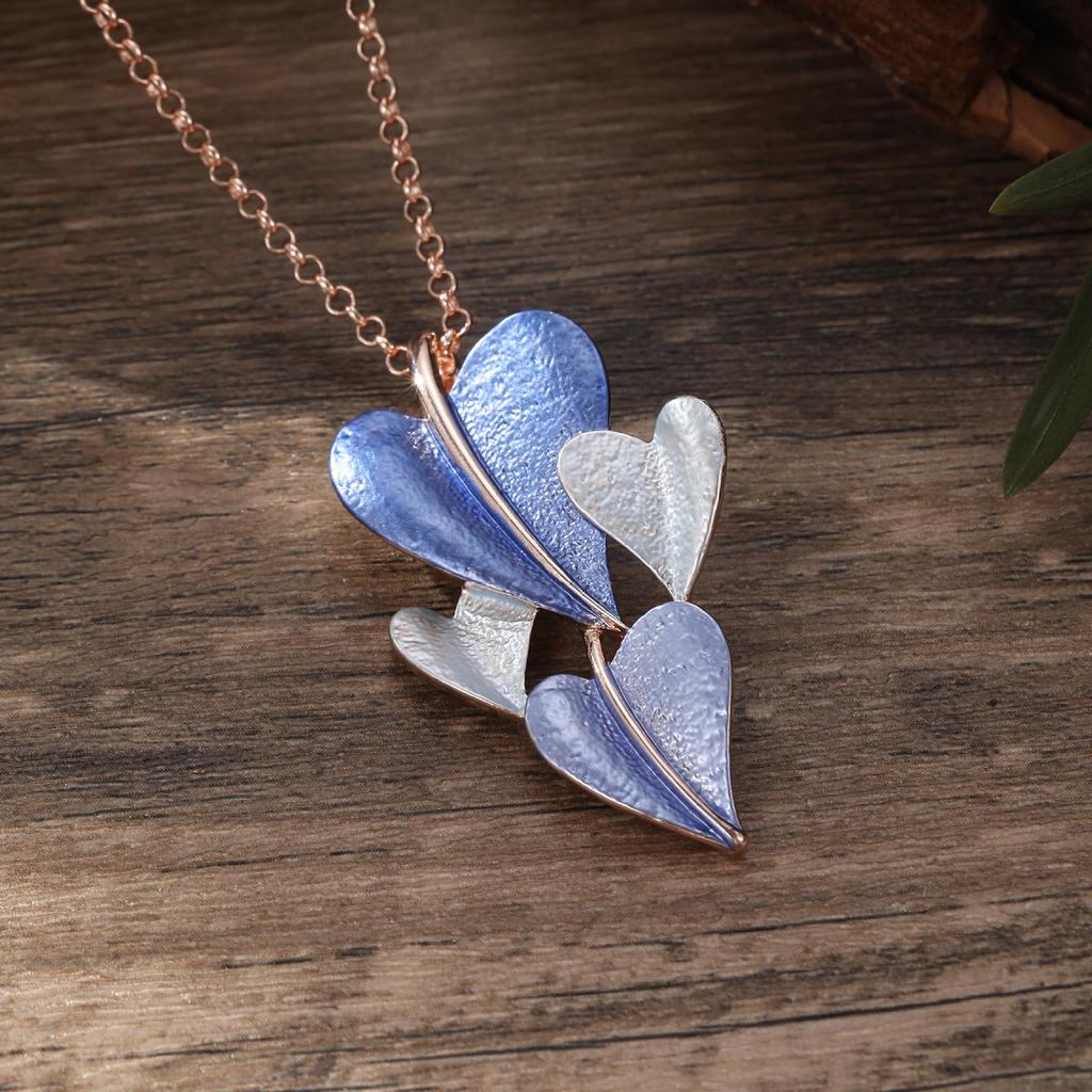 Новое цветное масло, кулон в форме сердца, модное маленькое свежее женское универсальное ожерелье с любовью